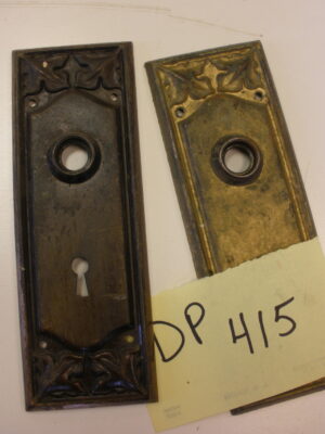 Raised-leaf adorned door plates