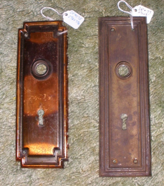 Picture of antique door plates.