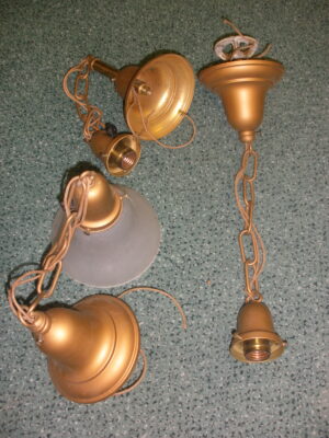 Picture of vintage brass drop pendant fixture
