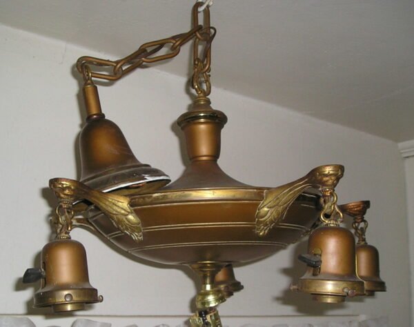 Brass 5-Bulb Light Fixture