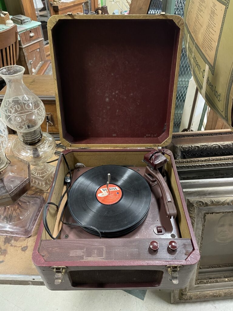 Antique Portable Record Player ND MillWerk Salvage and Sales