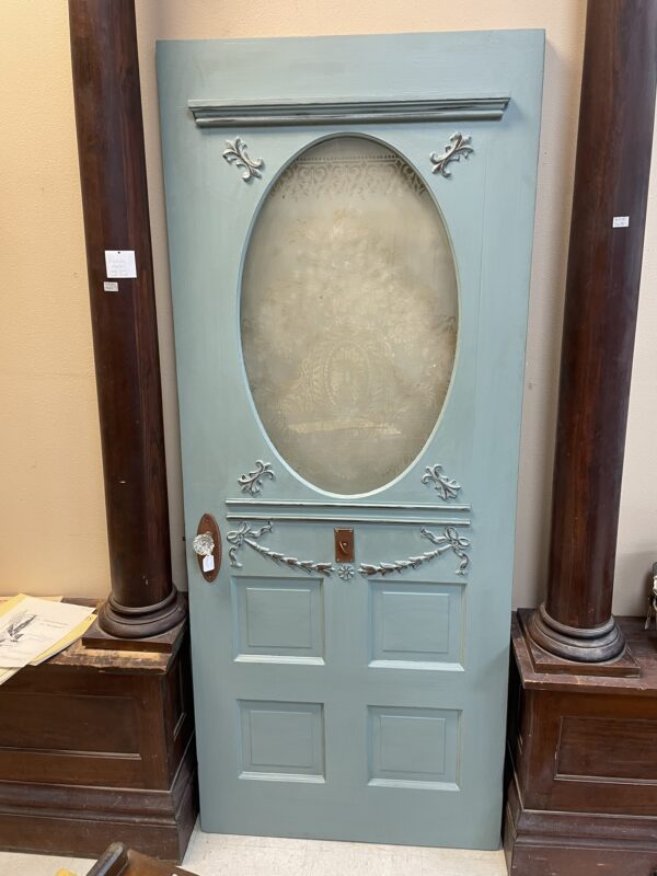 Stenciled Glass Door