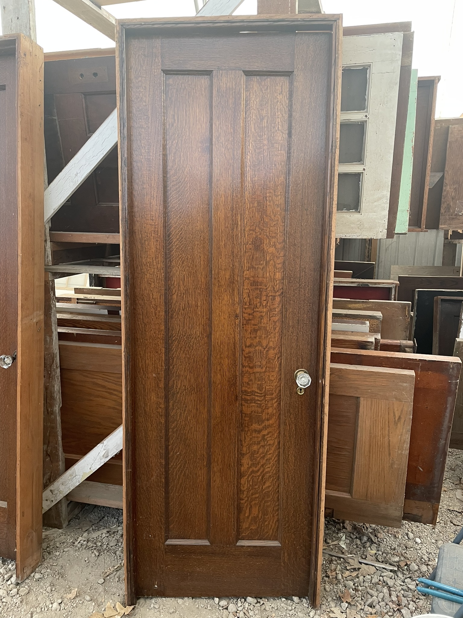 Four Matching Quartersawn Oak Doors - Image 6