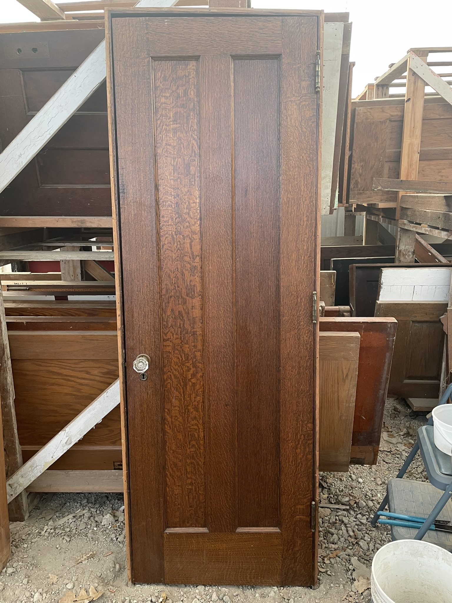 Four Matching Quartersawn Oak Doors - Image 5