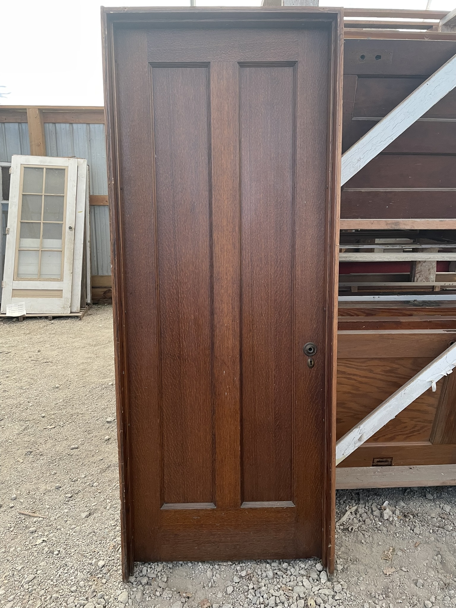 Four Matching Quartersawn Oak Doors - Image 4