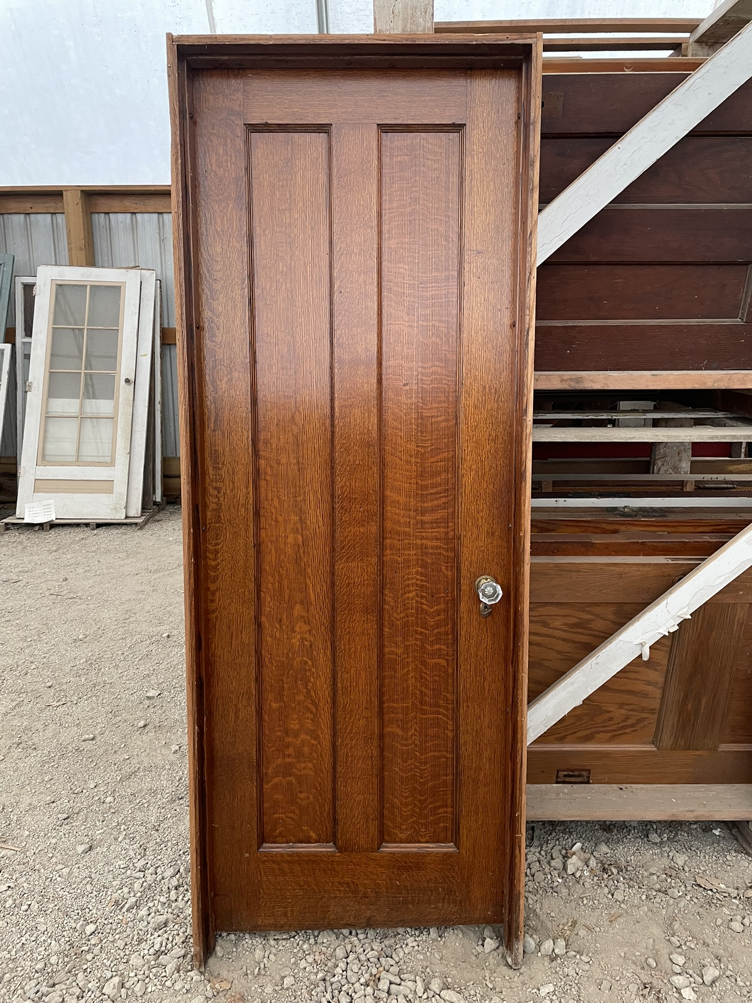 Four Matching Quartersawn Oak Doors