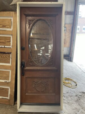 Ornate Beveled Oval Glass Door