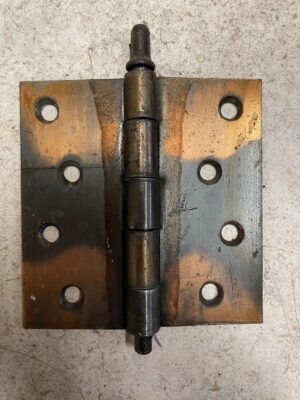 Japanned Hinges with Unusual Hinge Pins