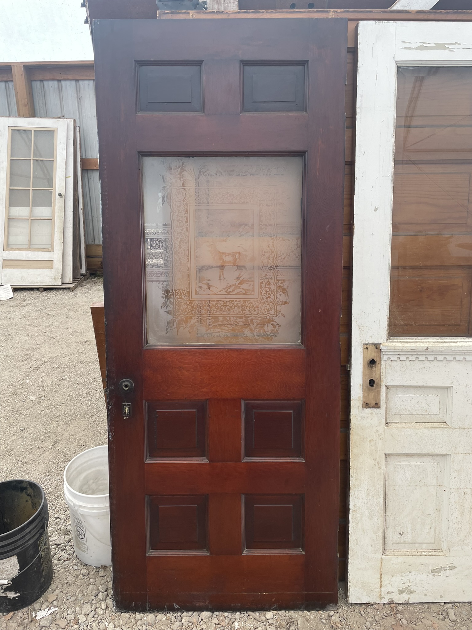 Two Beautiful Etched Glass Doors - Image 3